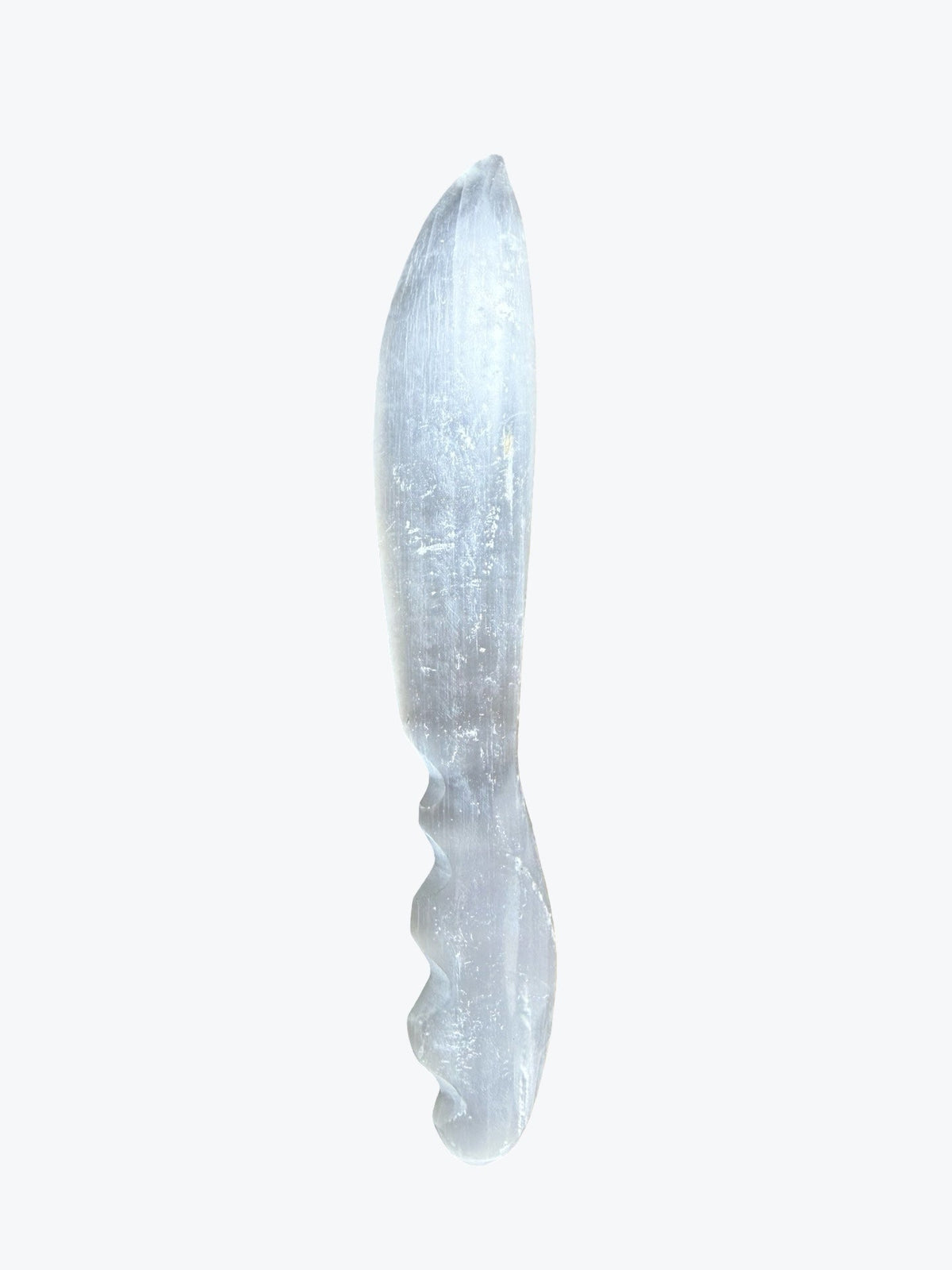 Couteau en pierre sélénite naturelle, artisanale