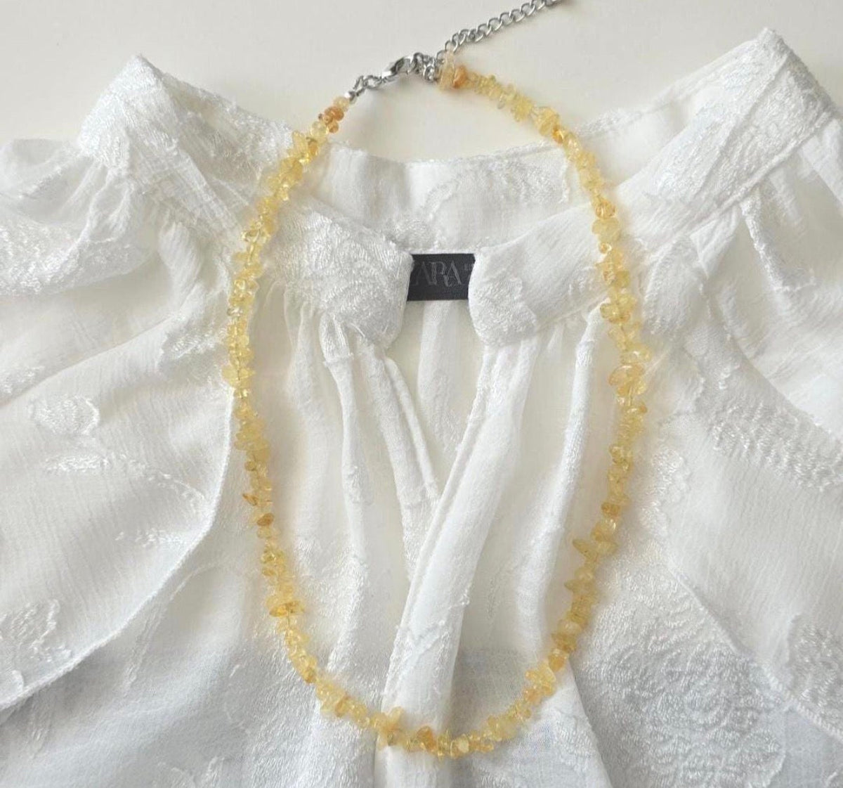 Collier Baroque Chips Pierres Naturelles — 43 cm