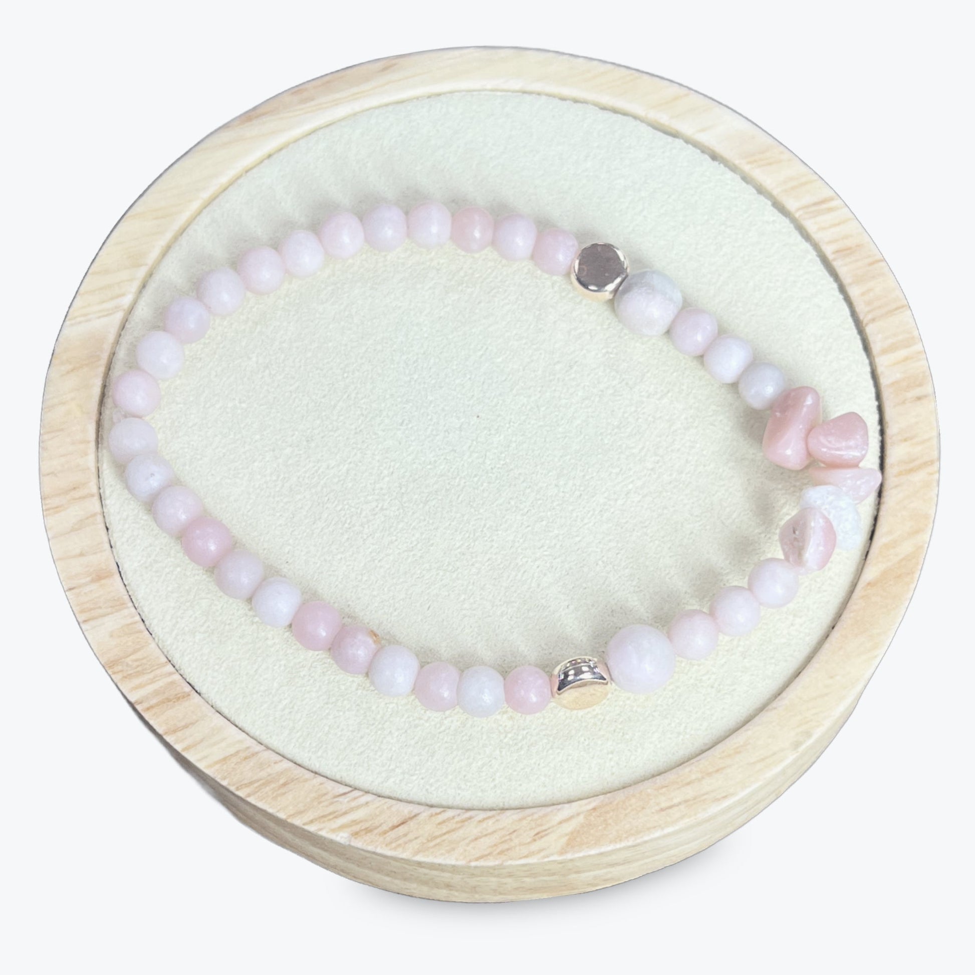 Bracelet En Opale Rose Avec Séparations Rose Gold