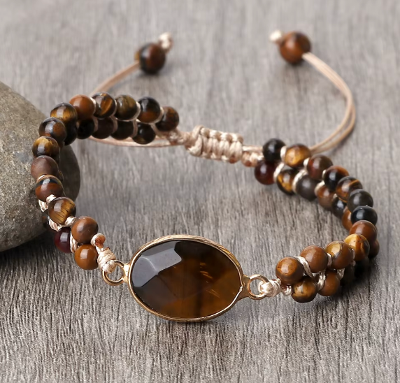Bracelet en Œil de Tigre Facetté - Protection et Confiance - 6