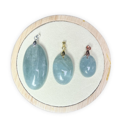Pendentif Aigue Marine Cabochon