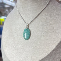 Pendentif Amazonite Ovale - Avec belière