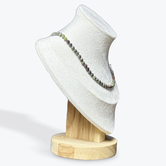 Collier Jaspe Sang de Dragon Facetté - 3