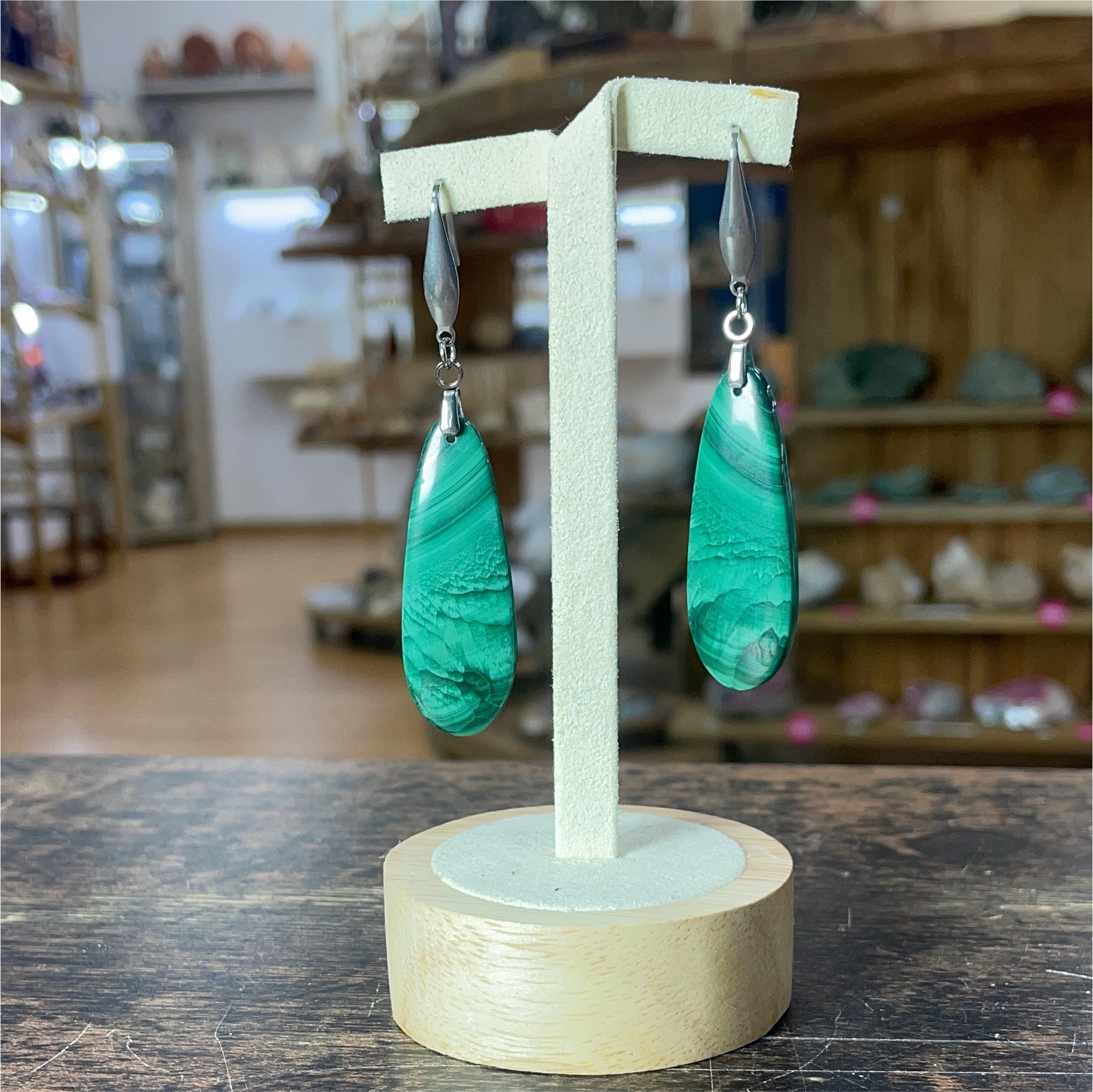 Boucle d'oreilles Malachite