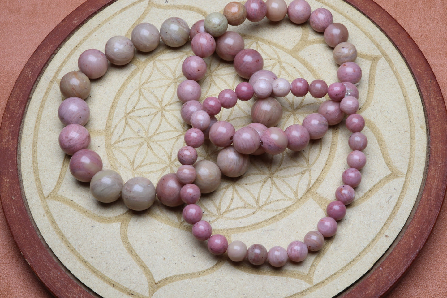 Bracelet Rhodonite perles