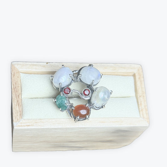 Bague Argent 925 avec 5 pierres