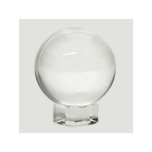 Boule de cristal reconstituée lisse avec base - 10cm