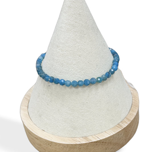 Bracelet Apatite bleu facetté