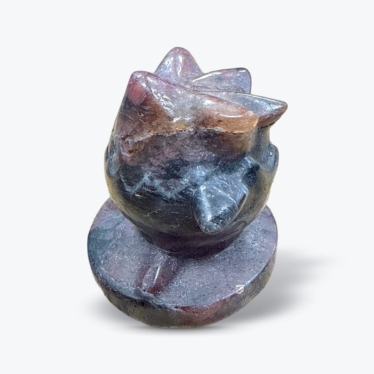 Figurine Oiseau Pokémon en Grenat Naturel sur Socle Rond - Pièce unique | 50gr - 3x3cm