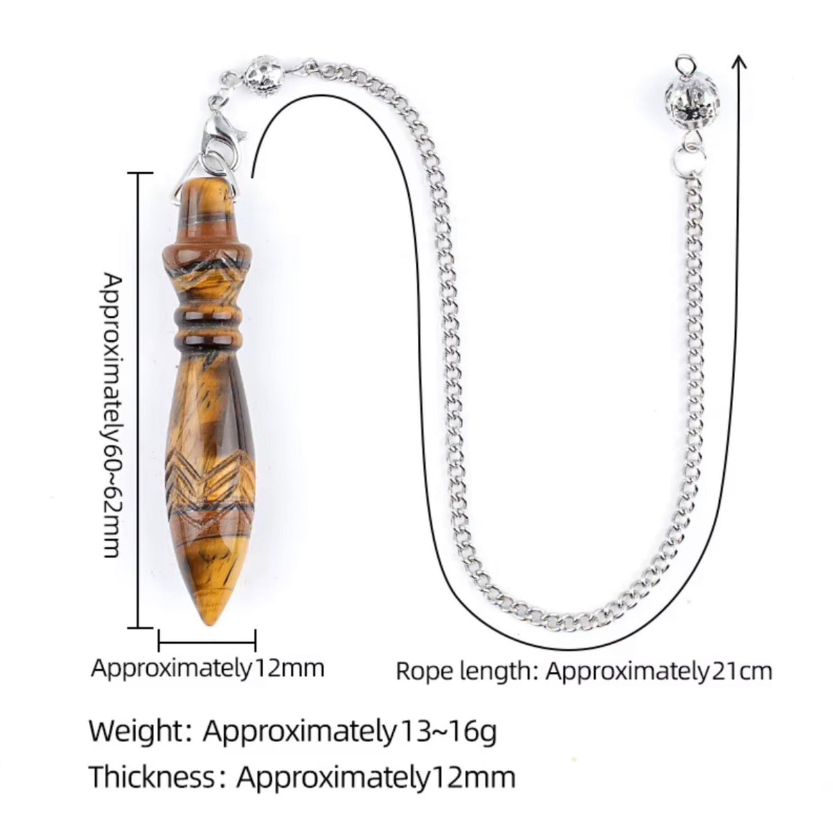Pendule Égyptien Thot en pierre Naturelle – 12x61 mm