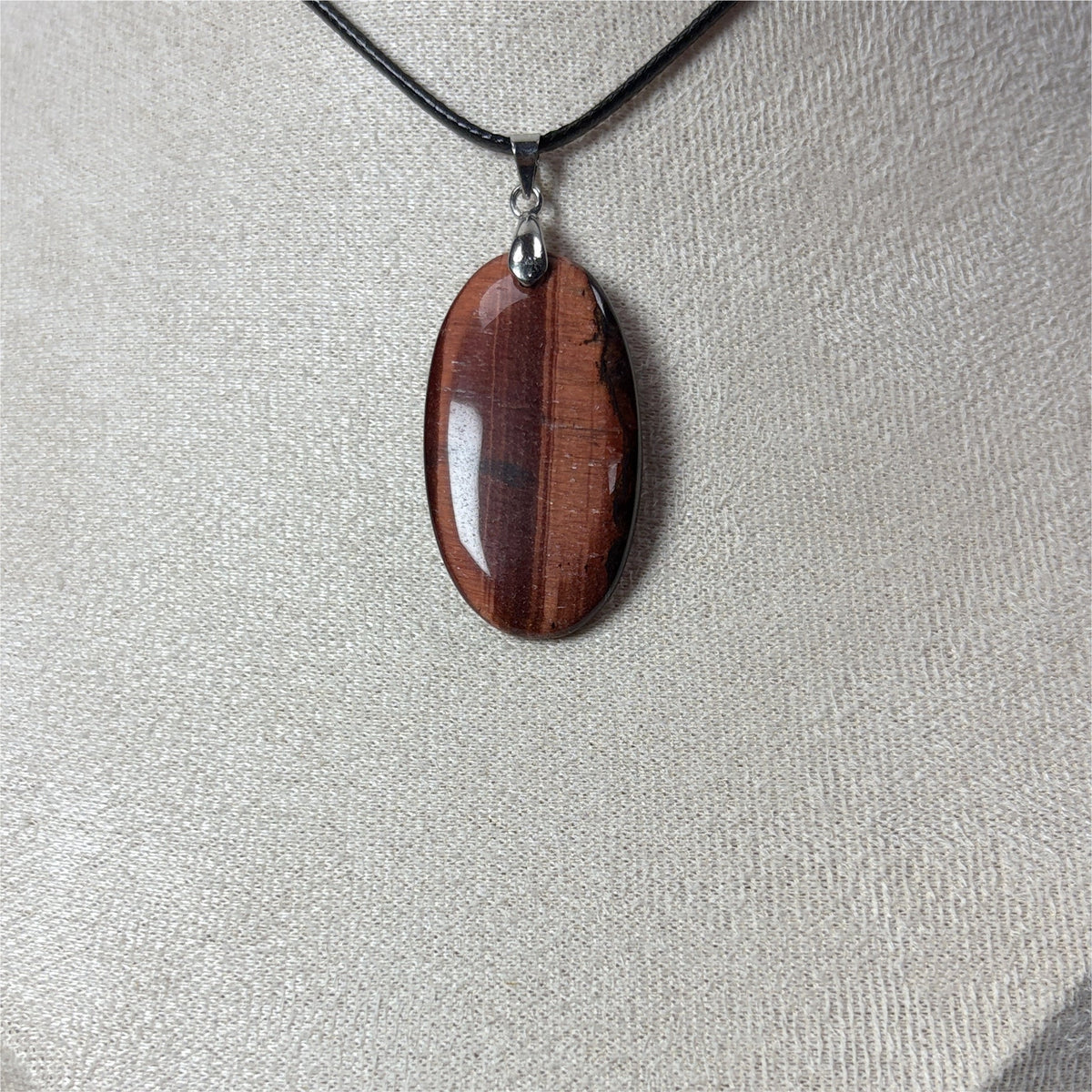 Pendentif Œil de Taureau - Ovale - Bélière Acier Inox