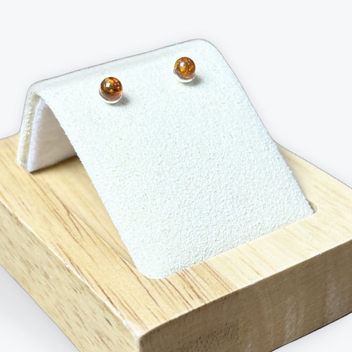 Boucle d'oreilles Ambre à puce - Argent 925