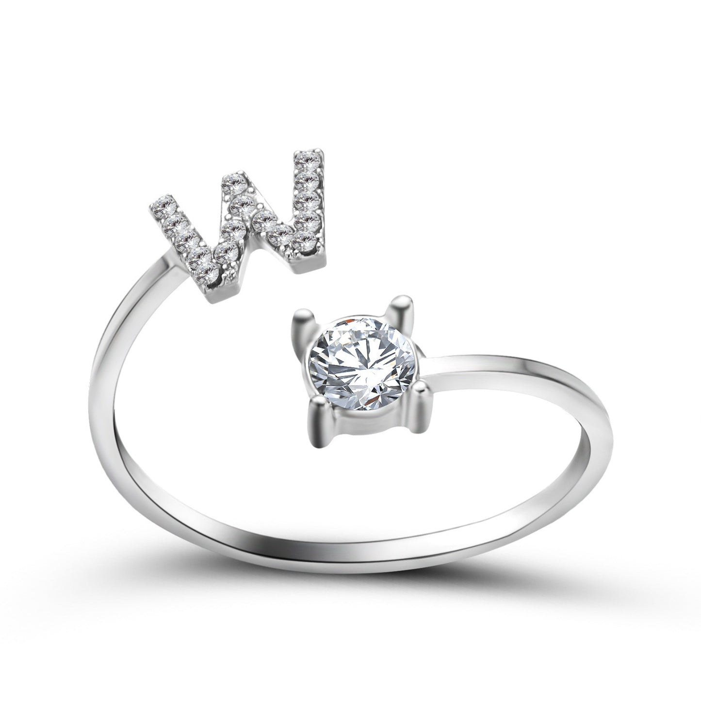 New Design Adjustable 26 Initial Letter Ring Fashion Jewelry For Women Simple Elegant Jewelry - Tatum Cristal
