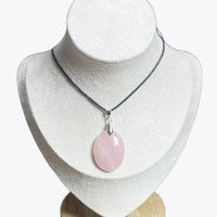 Pendentif quartz rose ovale