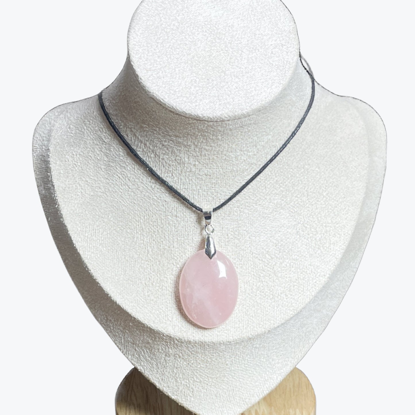 Pendentif quartz rose ovale