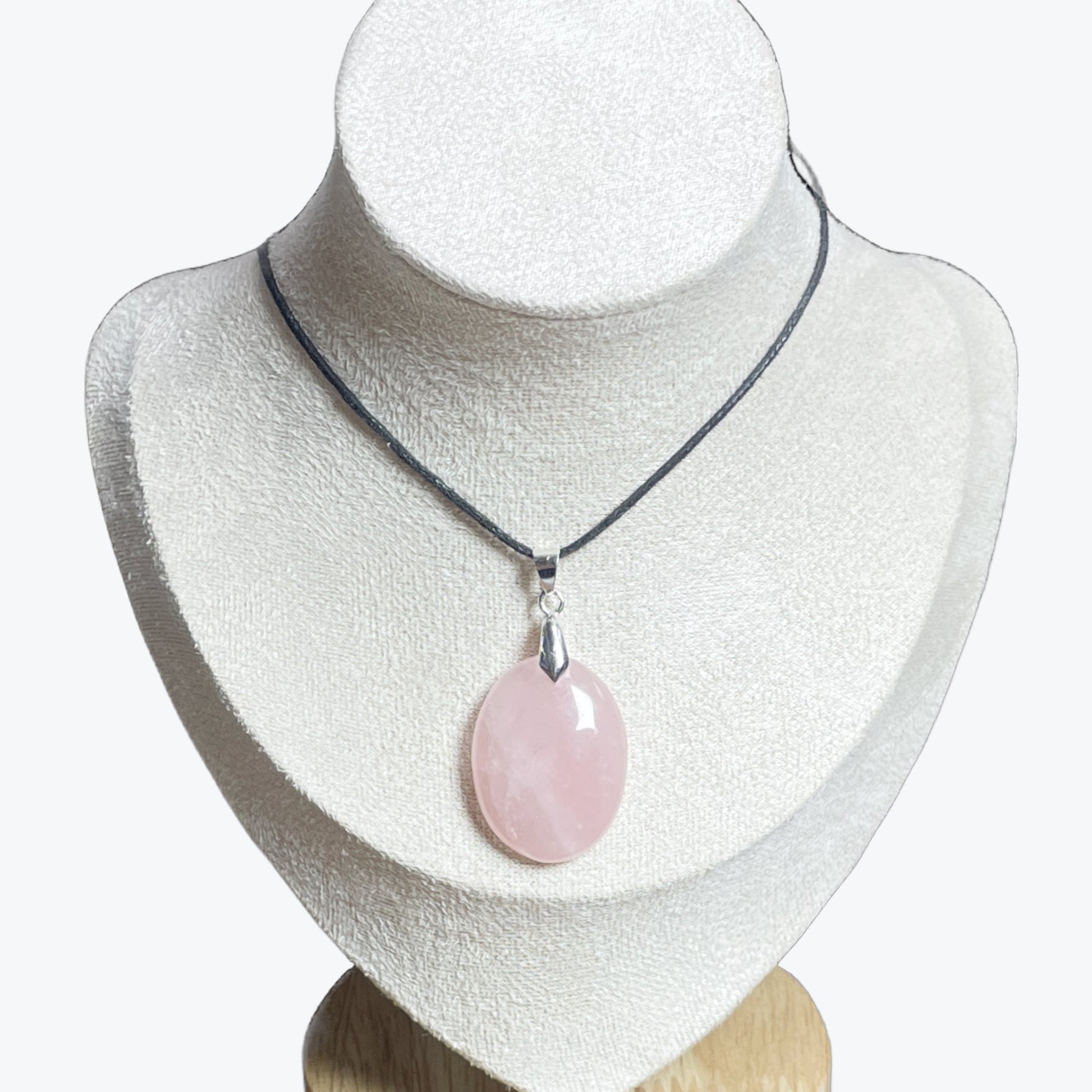 Pendentif quartz rose ovale
