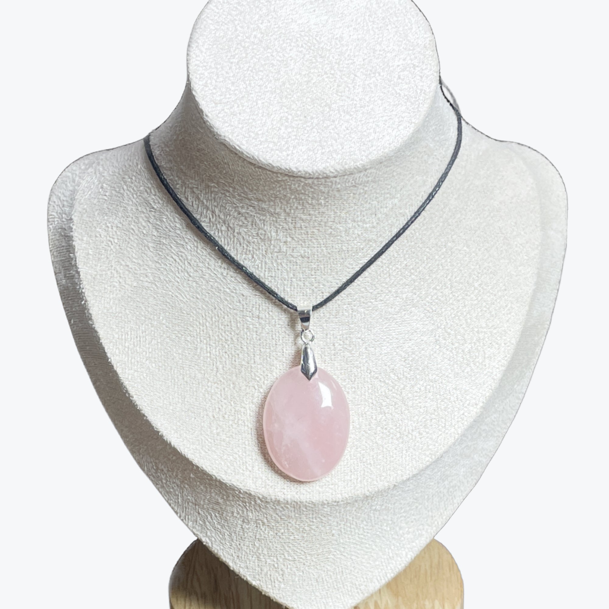 Pendentif quartz rose ovale