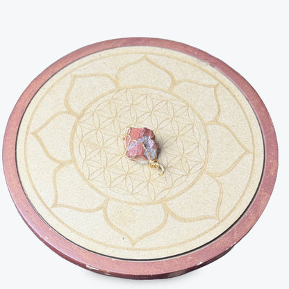 Pendentif  Brut En Jaspe Rouge