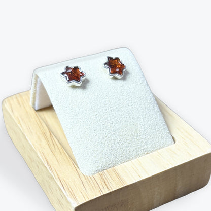 Boucle d'oreilles soleil puce étoile - Argent 925