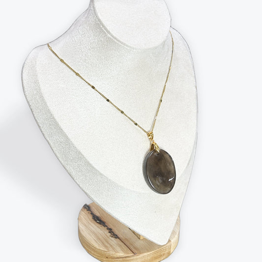 Pendentif Quartz fumé - Galet