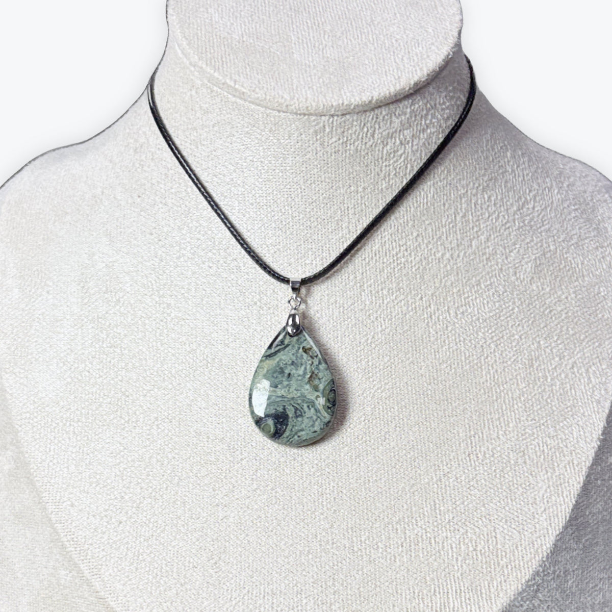 Pendentif Jaspe Kambaba - Bélière Acier Inoxydable