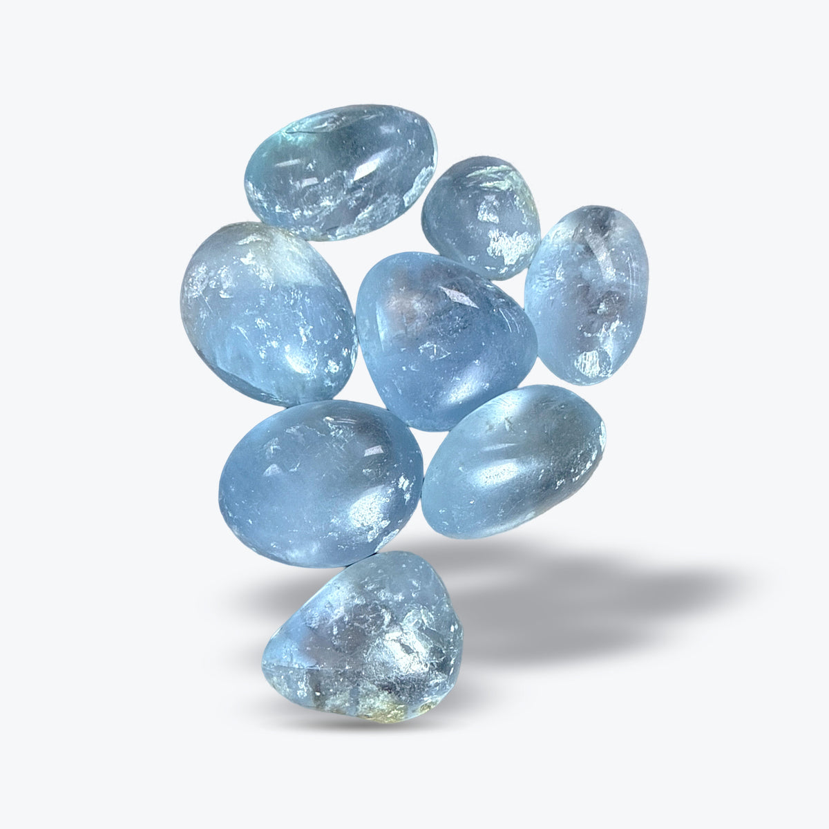 Pierre Roulée en Célestine Bleue Naturelle – environ 2 x 2 cm – environ 15 g – Madagascar