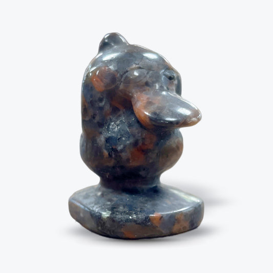 Figurine Canard Pokémon Psykokwak sur Socle en Pierre Naturelle – Cristal de - Pièce unique | 10gr - 3,5x2,2cm