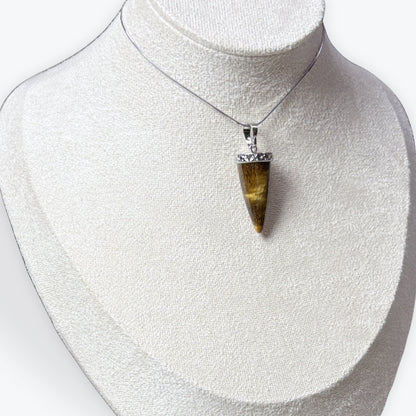 Pendentif Dent en Oeil de tigre