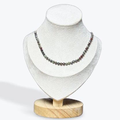 Collier Jaspe Sang de Dragon Facetté - 5