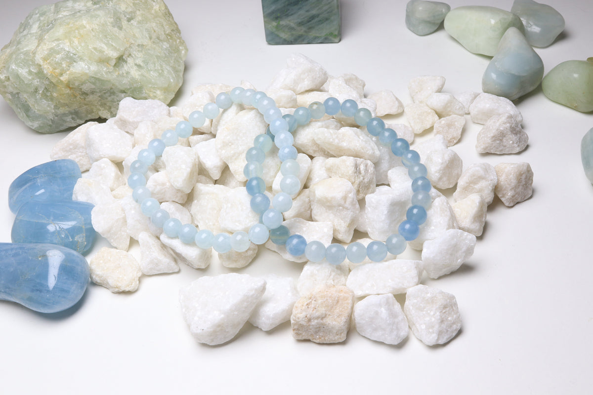 Bracelet Aigue marine 6 mm