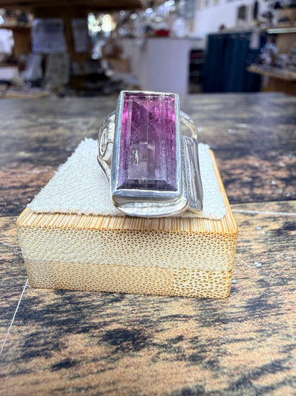 Bague Tourmaline Melon d'eau rectangle