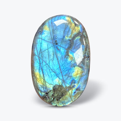Galet Ovale Poli en Labradorite Naturelle Orange de Madagascar – 4 tailles, 6 à 11 cm