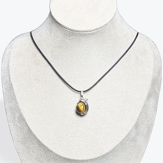 Pendentif Dauphin Oeil de Tigre