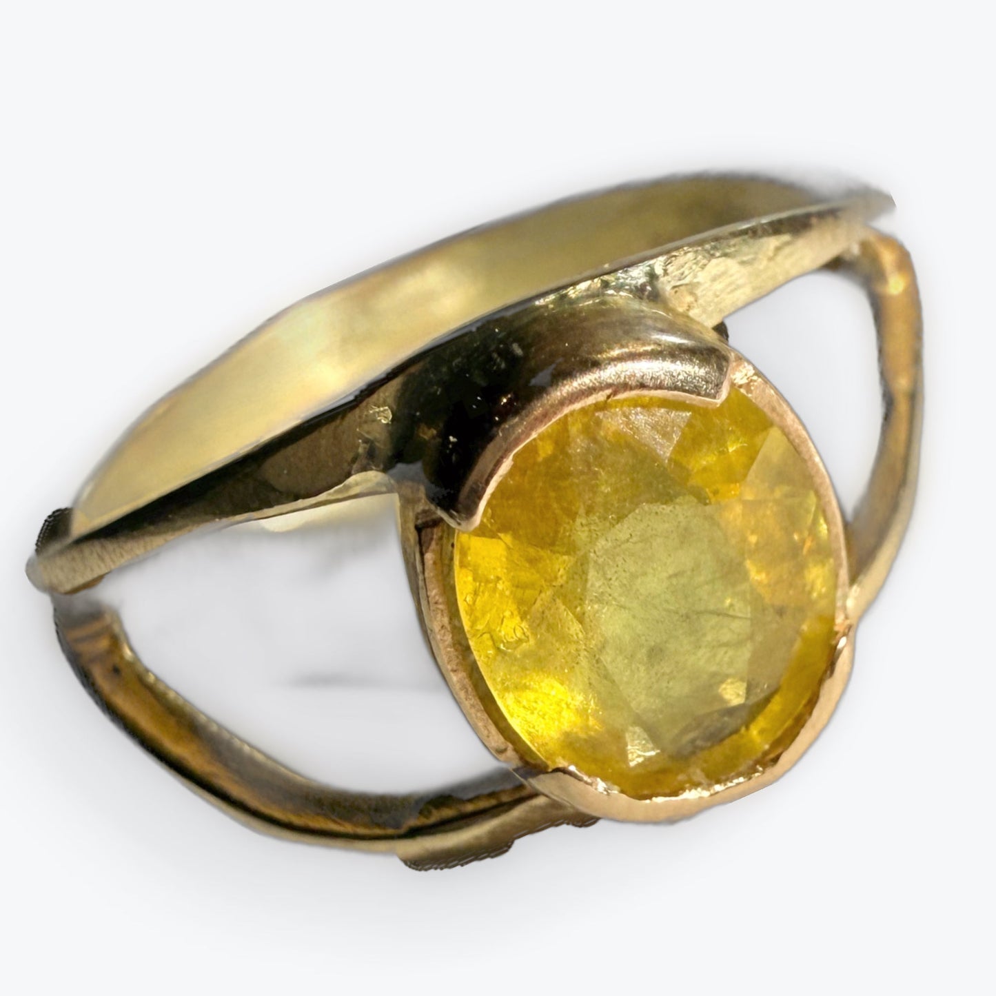 Bague Saphir jaune Or 18k