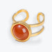 Bague Ajustable en Acier Inoxydable - Cornaline