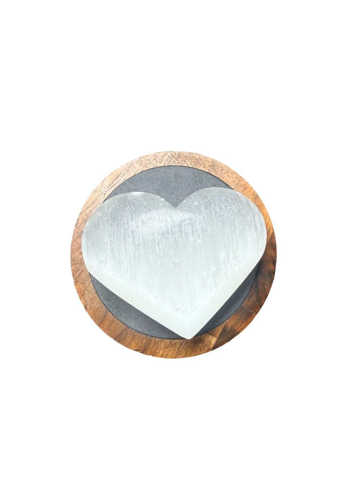 Cœur en sélénite naturel, 7x7cm, 134 g