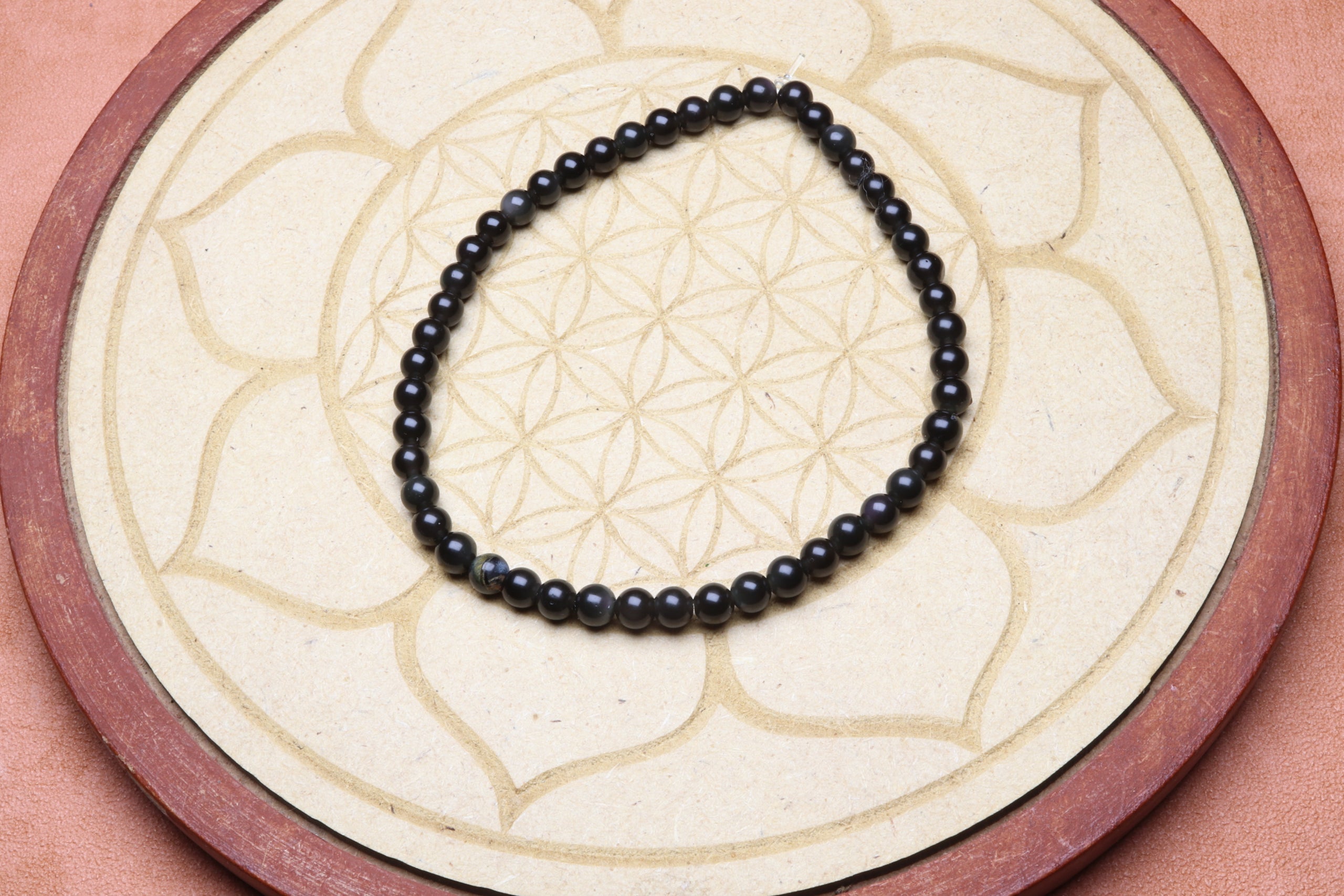 Bracelet d'Obsidienne Œil Céleste - Protection et Clarté 4mm