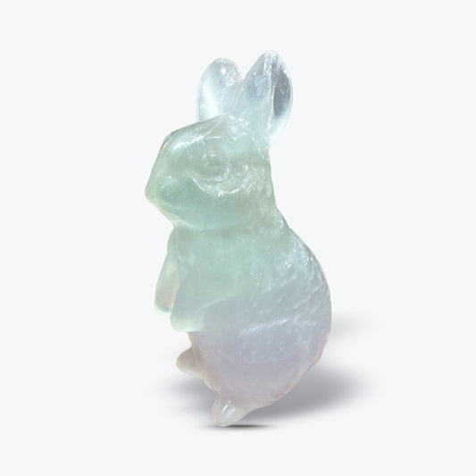 Lapin Assis en Fluorite Naturelle Sculptée et Polie – Chine - Pièce unique | 67gr - 6x3cm