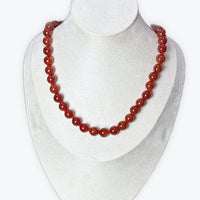 Collier Cornaline | 10mm Fermoir Acier Inoxydable