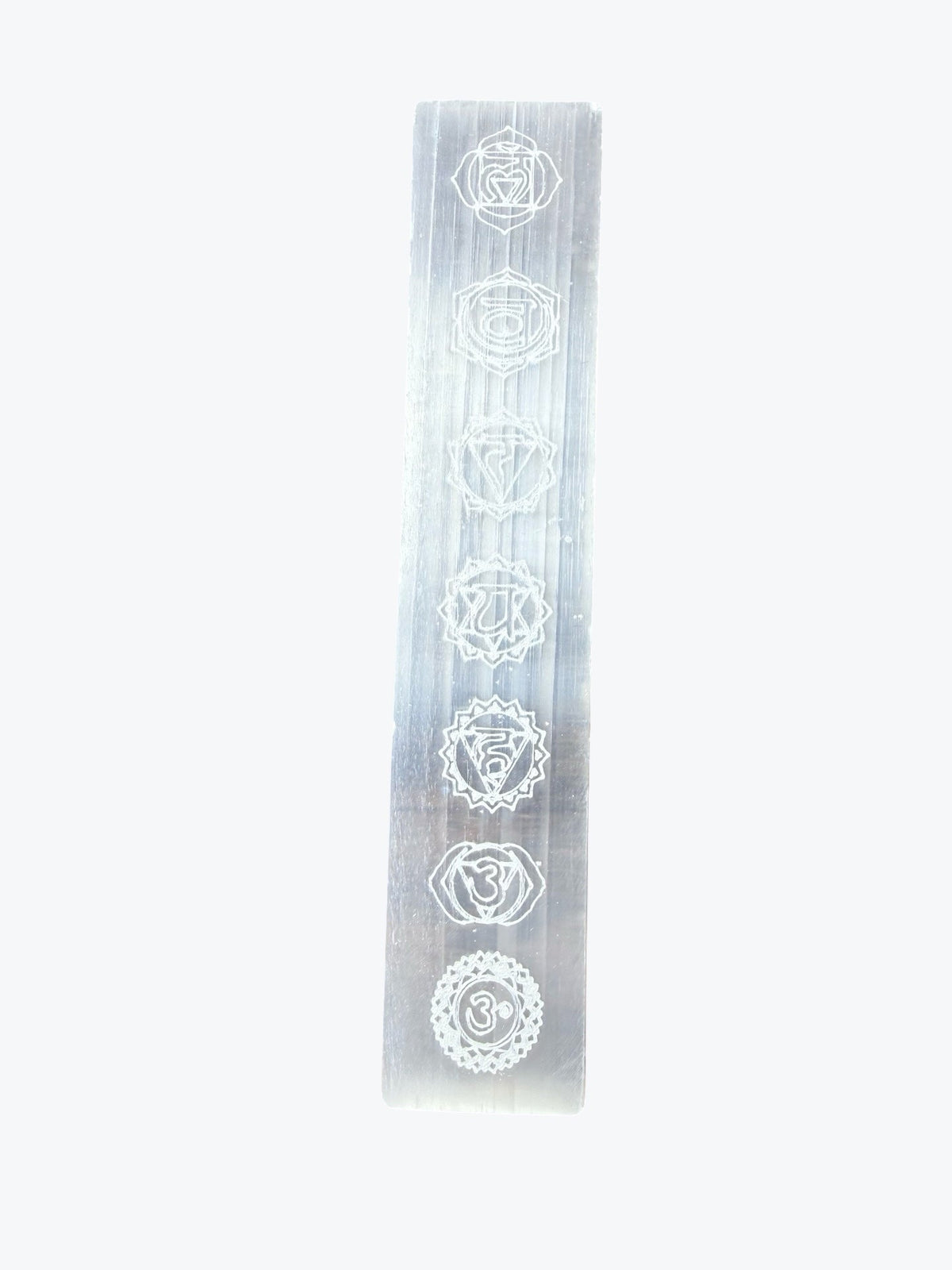 Plaque en Sélénite gravé 7 chakras