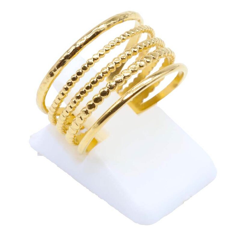 Bague Inox dorée Anneaux