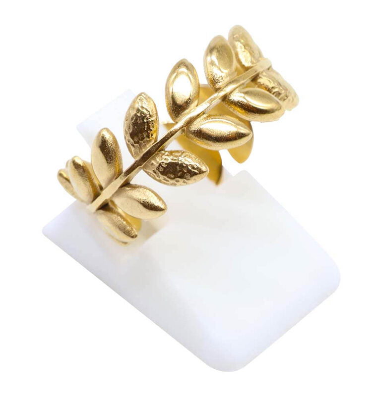 Bague Inox dorée Laurier