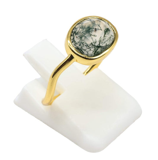 Bague Argent 925 Agate Mousse Design