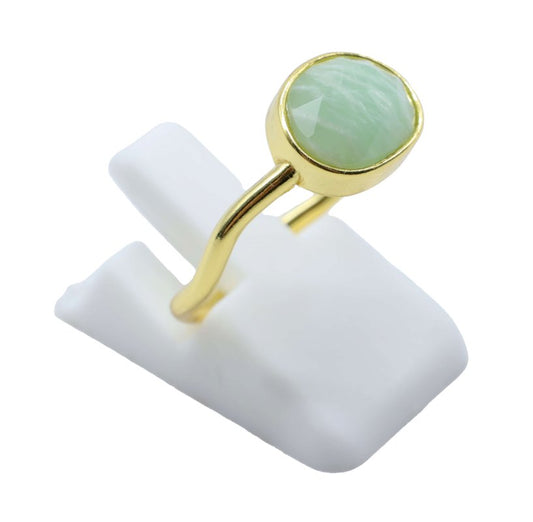 Bague Argent 925 Amazonite Design — Plaqué Or