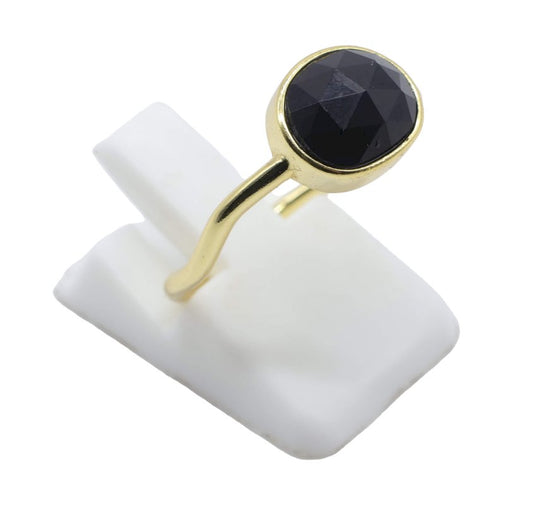 Bague Argent 925 Onyx Design — Plaqué Or