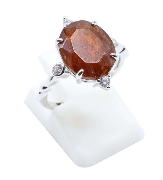 Bague Argent 925 Grenat Ovale Impérial