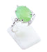 Bague Argent 925 Jade Vert Ovale Impérial
