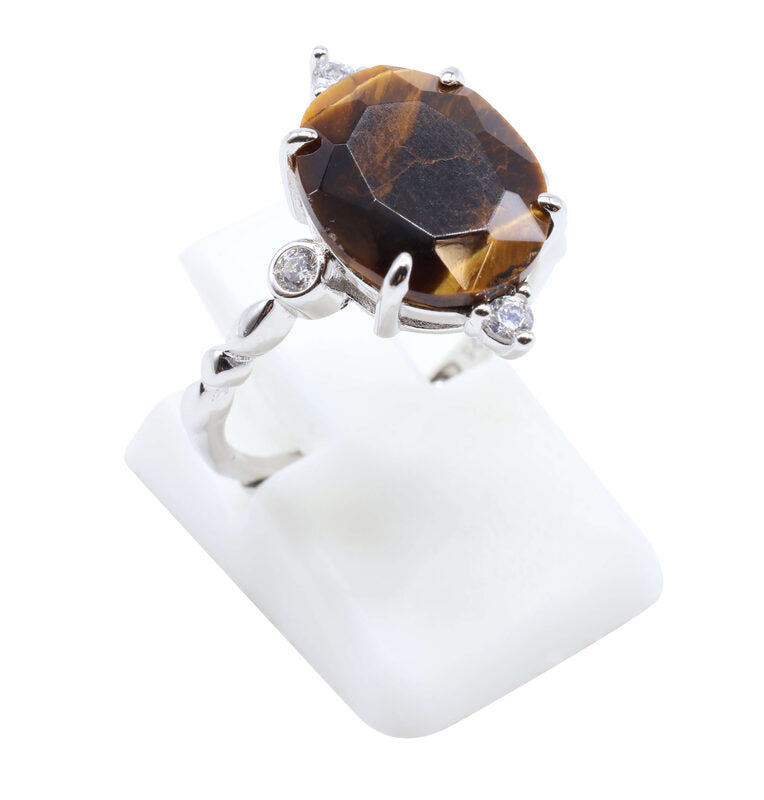 Bague Argent 925 Oeil de Tigre Ovale Impérial