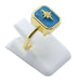 Bague Argent 925 Apatite Rectangle + Charme