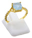Bague Argent 925 Aigue Marine Carrée